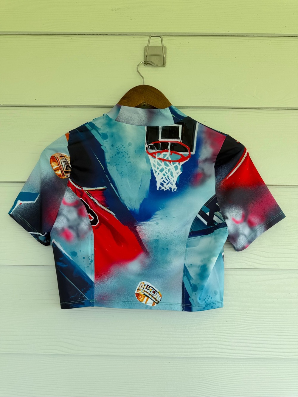 Nike Jordan Women’s Graphic Crop Top Basketball Print Tight Fit Size M - Picture 5 of 7